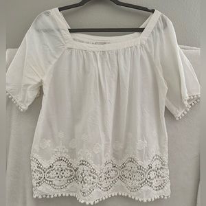 White crochet blouse